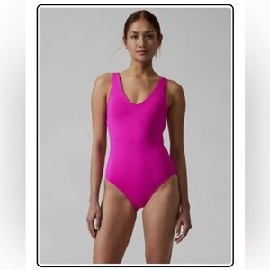 Athleta Women's Seychelles One Piece Swimsuit in Electric Fuchsia Size XS